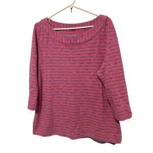 Talbots XL Pink & Blue Top 3/4 Sleeve